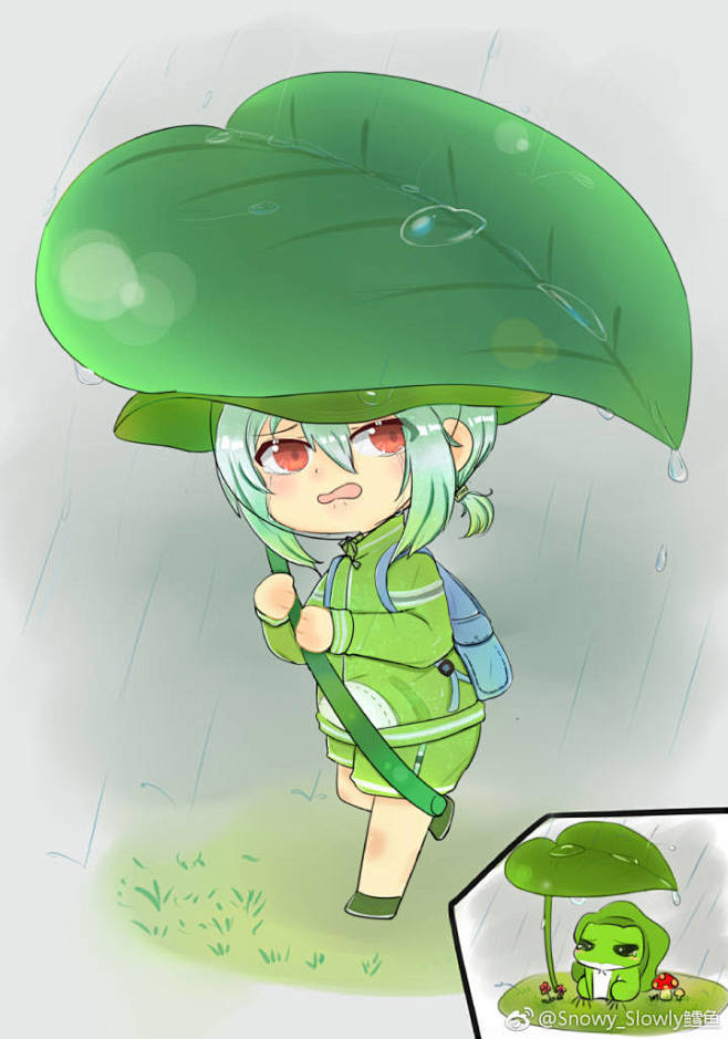 旅行青蛙呱呱拟人图图源微博