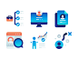 Business employment and user icons