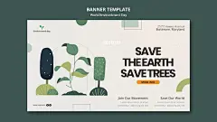 World environment day with trees horizontal banner