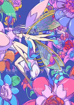 花精灵手绘插画海报包装  - 源文件下载【酷图网】花精灵,手绘,插画,小清新,梦幻,