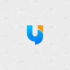 letter u chat logo design template