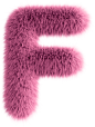 Pink 3D Fluffy Letter F