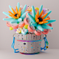 3D 3Dillustration animals Character design  digital illustration Flowers Modern Design type design typography   underwater
