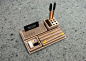 This unique design wooden desk organizer consists of several parts that can be put on a wooden platform. You can select your combination of necessary block-boxes according to your wishes and preferences!  You will have all your small necessary things, cre