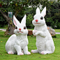 摆件园林摆件花园庭院景观树脂动物田园摆设仿真兔子雕塑工艺品装饰品