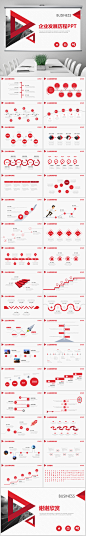 红色企业发展时间线公司大事记PPT模板