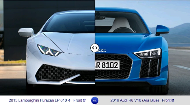 各种车型的对比图