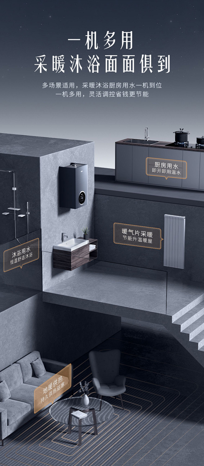 万家乐R5L零冷水壁挂炉天然气家用锅炉热...