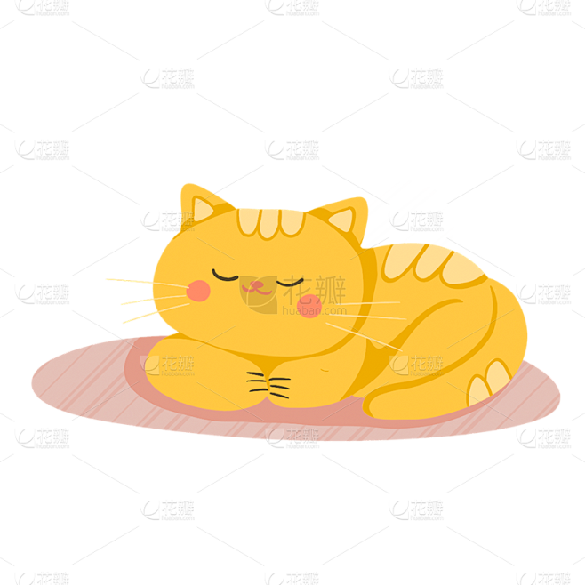 手绘-动物元素贴纸-小猫