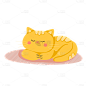 手绘-动物元素贴纸-小猫