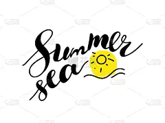 手绘夏日卡片。