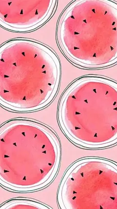 西瓜和勺子，下午和三点，吃西瓜是正经事。#心情壁纸#