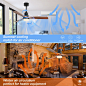 Amazon.com: Sofucor 52" Ceiling Fan with Lights Remote Control, 3 Poles for Indoor Outdoor Ceiling Fan with Remote, Reversible Noiseless ETL Motor, 3 Walnut Wooden Blades : Tools & Home Improvement