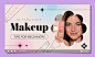 Gradient makeup artist youtube thumbnail Free Vector