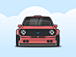 Ford Escort red escort shine vehicle flat illustration ford sports car automobile small simple vector