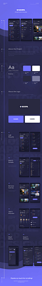 Esport scores Mobile App. : The idea was to create simple and usability mobile app which will present esport match scores of all professional tournament games. In this concept I wanted to get a gaming look and feeling by using dark colors mixed with contr