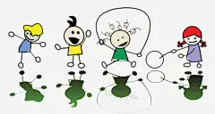 卡通手绘玩游戏的小孩_新图网 https://ixintu.com 卡通人物 卡通儿童 玩游戏的小孩 体育课的小孩