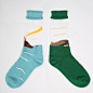 2014TYAKASHA塔卡沙小岛风景系列：小岛风景中筒水晶袜（2双装）