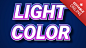 White blue pink 3D text