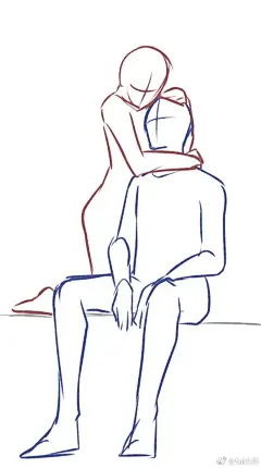 分享画师米茶(id=14190468)的一组关于身高差CP的姿势集，萌感十足啊~可用作学习参考   #绘画学习# #插画艺术作品#  ​​​​