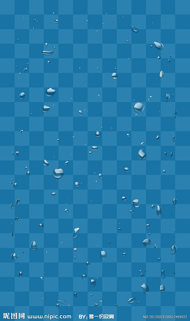 水珠 水滴 滴水 雨点 水纹 精美 蓝色...