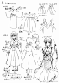 #绘画参考# 
来自绘师しずむ（pid=1145138）分享的女仆装与巫女装的画法~ ​​​