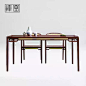 禅凰新中式家具实木餐桌椅组合长方形饭桌家用木质餐桌胡桃木CH4