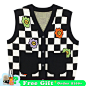 TAKA Original Fun Growing daisy spring aesthetic white and black check : Looking for the cute spring outfit ideas? Taka has the most trendy spring style for ya! Try wearing white and black classic block pattern crop top vest with a tshirt underneath! Slee