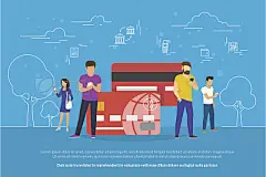 Mobile banking concept illustration