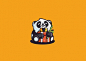 熊猫和礼物LOGO卡通动物图形设计