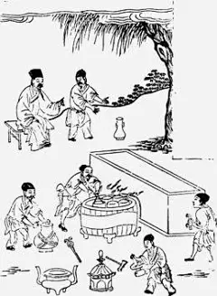 中国古人物线稿插画素材