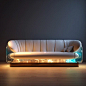 Sofa with light luxury style, Side view, Ciematic lighting, --v 5.2