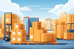 工厂流水线工人企业文化扁平风插画