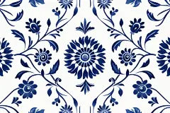 青花瓷图案插画绘画
