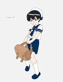 小学生手绘矢量图图片大小2000x2594px 图片尺寸361.21 KB 来自PNG搜索网 pngss.com 免费免扣png素材下载！海军服#开学#开学季#开学啦#蓝色#帽子#上学#手绘#夏日服装#小少年#小学生#装饰图案#