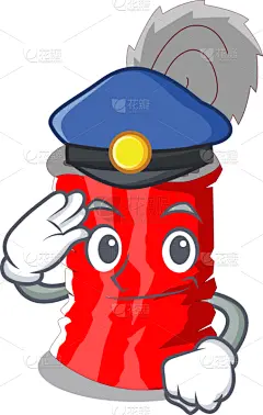 警官,罐子,形状,卡通,可爱的,小罐,密封食品,模板,侦探,广口瓶