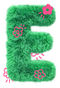 3D立体毛茸字母数字-E