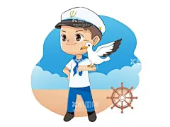 水手插画  - 源文件下载【酷图网】海员,船员,卡通船员,卡通海员,插图,插画,绘画,Q版,萌,卖萌,人物素材,卡通人物,素材,兔子,航海家,水运,海运,外贸,望远镜,船长,船,小船,工人,航海,旅行,旅游,海鸥,海盗,玩具,童装,盲盒,水手,卡通水手,卡通,头像,简笔画