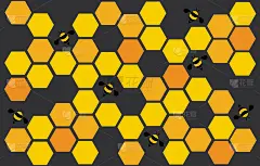 六边形蜂巢设计艺术与空间背景矢量EPS10
