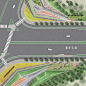 小清新市政道路绿化景观PS彩平市政街角口袋小公园平面PSD素材P44-淘宝网