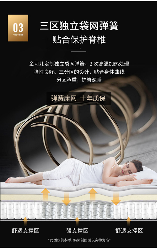 金可儿 乳胶床垫 弹簧偏硬床垫1.5m1...