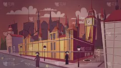 卡通,伦敦,插画,城镇,人,男人