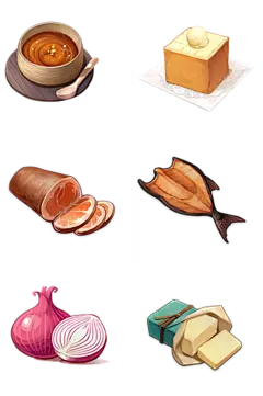 美食插画佐料素材