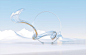 Premium Photo | Photo smooth elegant flying crystal cloth with winter landscape scene.