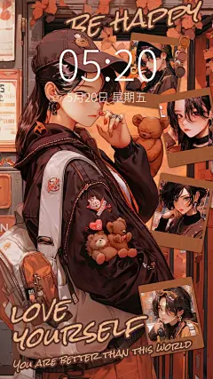 美拉德配色秋季甜酷风手机壁纸