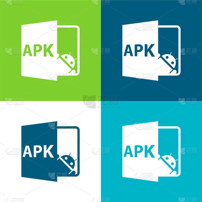 APK打开文件格式平板四色最小图标集