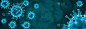 冠状病毒、细菌、COVID-19细胞插图横幅，3D渲染
