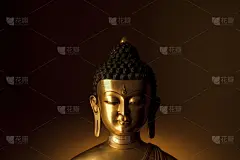 佛,人的头部,涅槃,黄色背景,古代文明,雕像,青铜,平和,留白,灵性