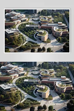 AI数字艺术教学楼校园场景图片-众图网