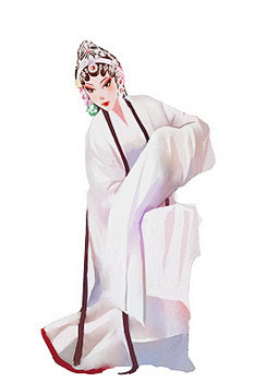 手绘京剧古风人物插图